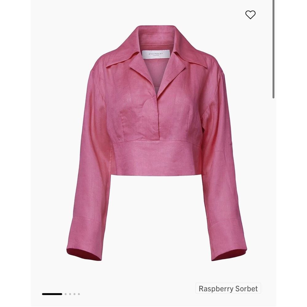 Equipment Beatrix Hot Pink Collared 100% Linen Shirt XL‎ NWT $250